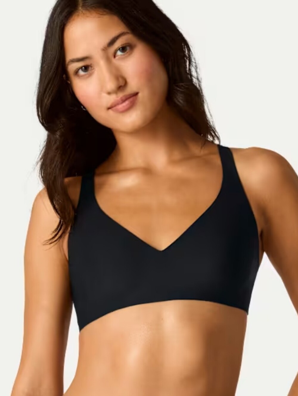 Bombas No Show Plunge Wireless Padless Black Bralette Size S